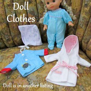 DOLL CLOTHES LOT for 12 -13" BABY & TODDLER DOLLS, "BABY I'M YOURS" BRAND ROBE +
